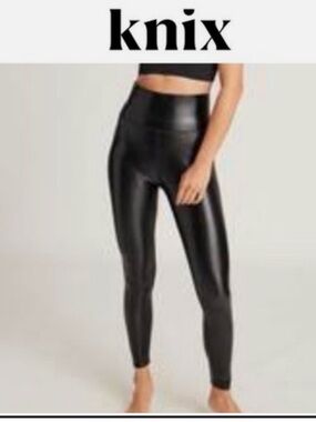 Knix Sculpt High Waisted Faux Leather Leggings Black Size XXL